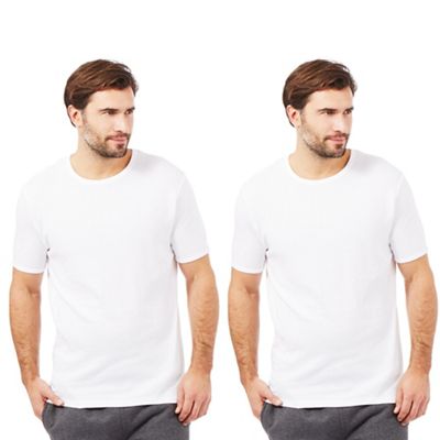 Debenhams Pack of two white cotton crew neck t-shirts